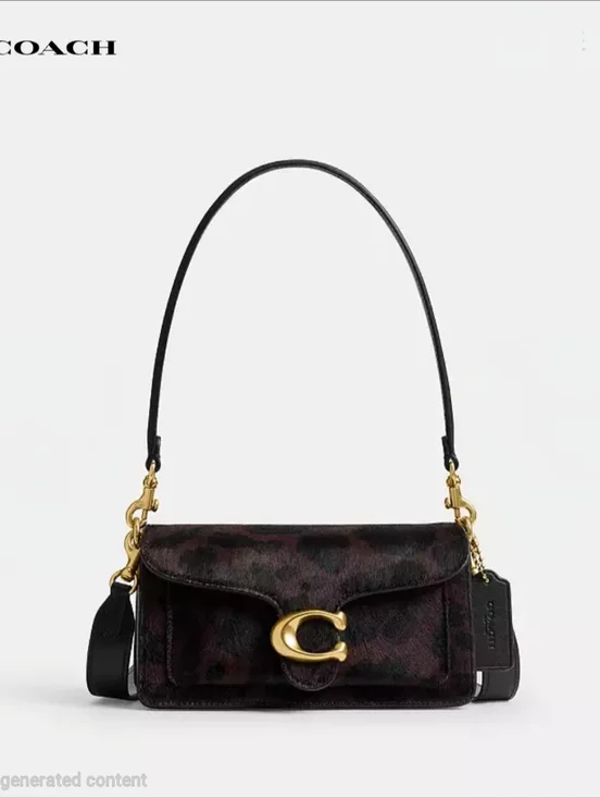 Coach Tabby Shoulder Bag 20 in Haircalf With Brown Leopard with Gold C Hardware - Picture 1 of 16